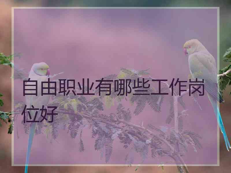 自由职业有哪些工作岗位好