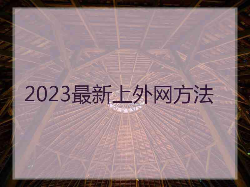 2023最新上外网方法