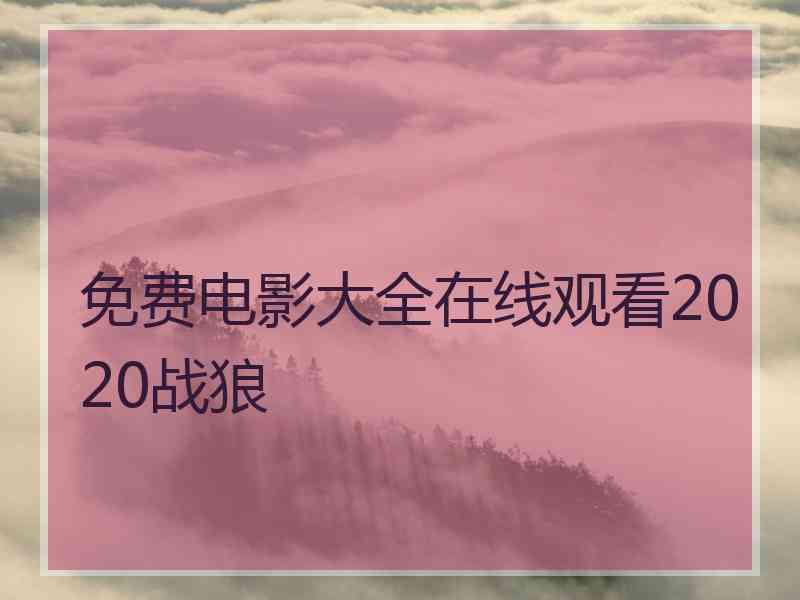 免费电影大全在线观看2020战狼